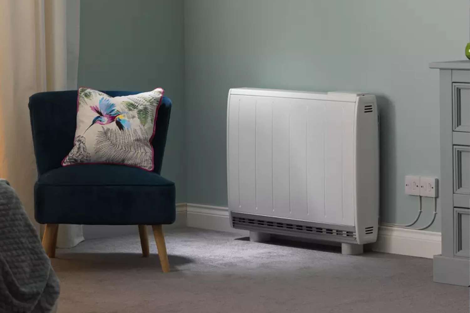 storage heater installed in living room